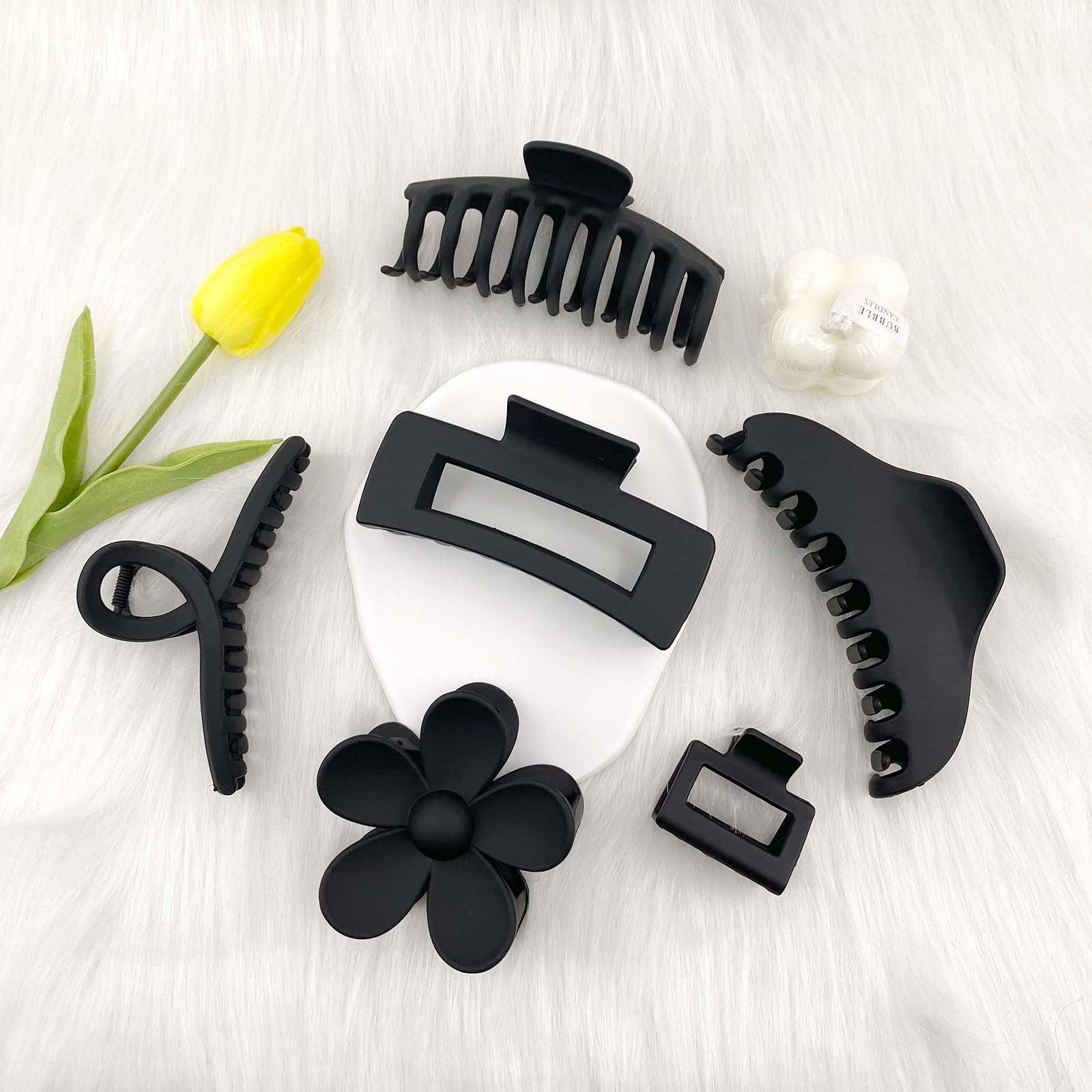 Yovell Hair Claw Clips 6Pcs Large Hair Clips for Thick Thin Curly Hair Non-slip Strong Hold Jaw Clips Hair Accessories for Women Girls (Black) - Image 2