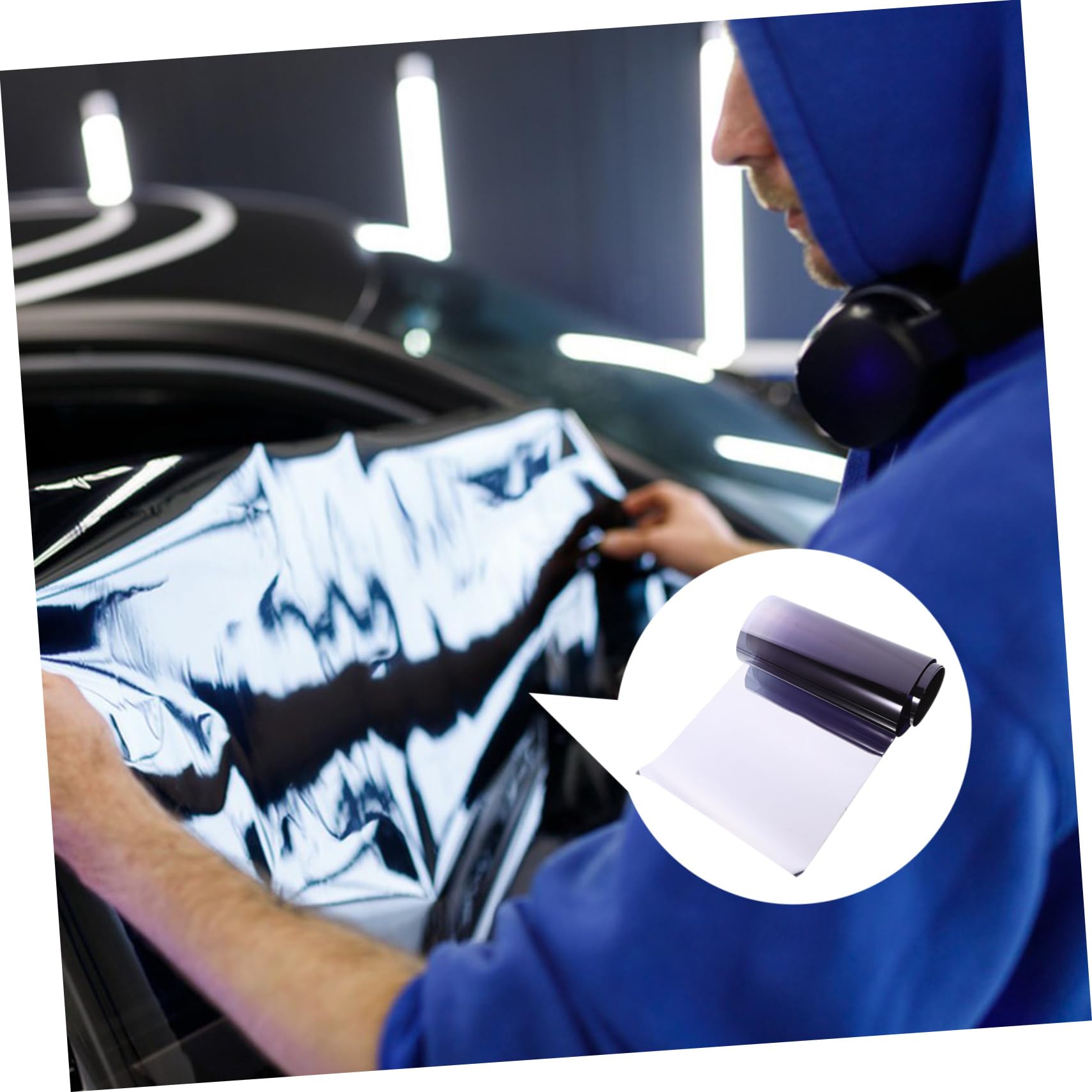 Film Solaire Isolant Thermique Autocollant pour Pare-Brise Voiture, Lot, Film Teinté Noir, Protection Anti-Chaleur, Usage Automobile, Été, Protection UV, Conduite