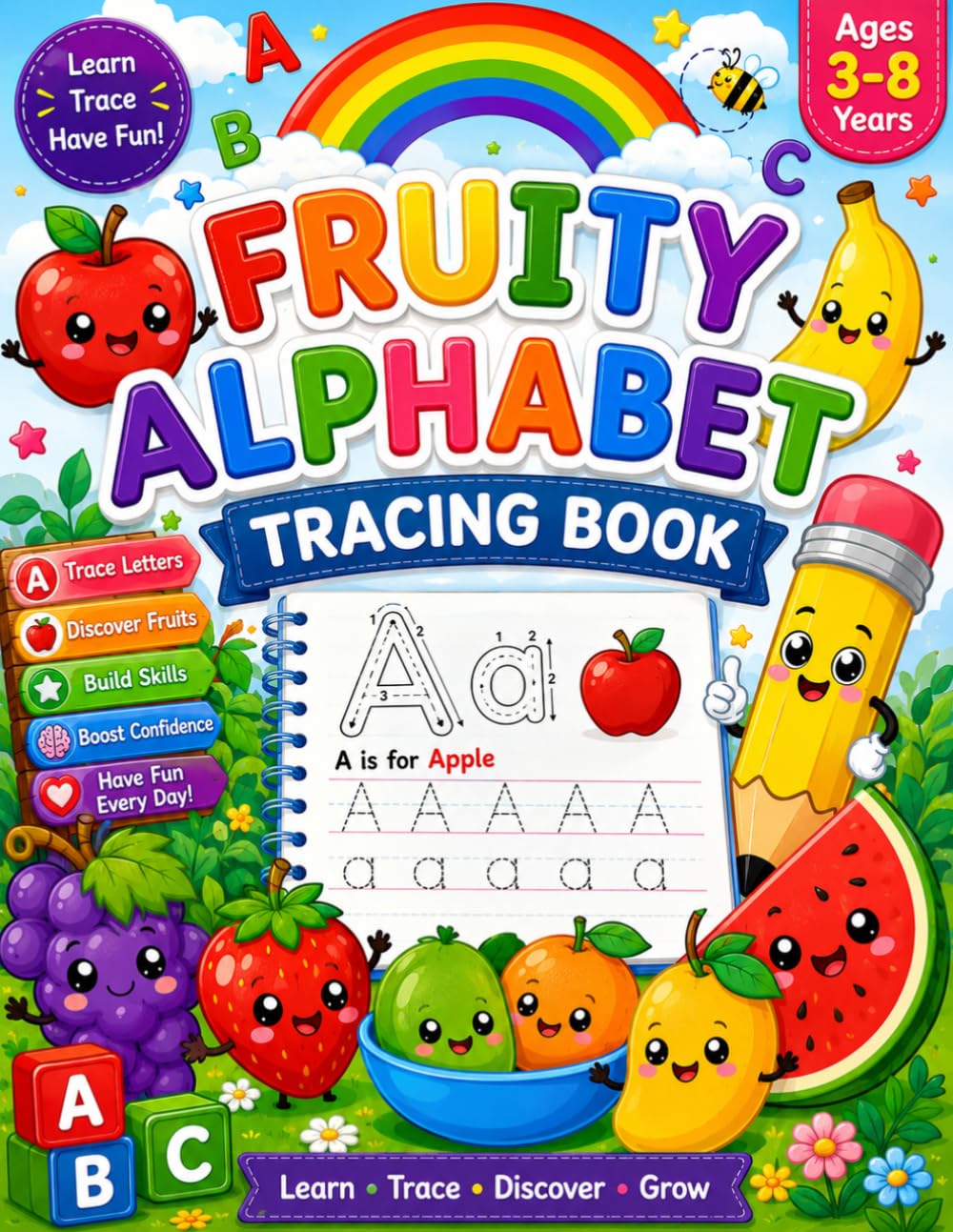 Little Learners Alphabet Tracing Book Perfect for Ages 3–8