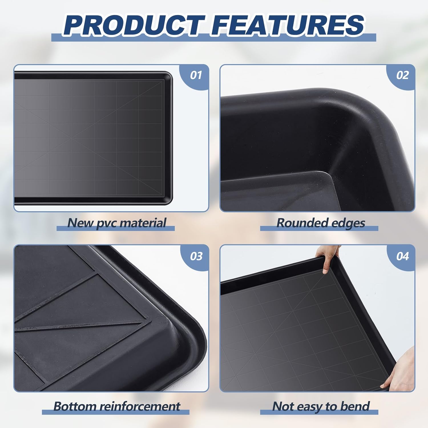 Mifoci 6 Pcs 41.3 x 26.8 Inch Replacement Tray for Large Dog Plastic Dog Crate Pan Crate Bottom Liner Trays Chicken Poop Tray