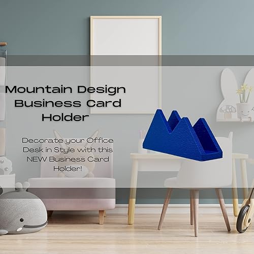 Miniatura 2 de Chatelet Mountain Silhouette Design - Soporte para tarjetas de visita Exhibe con estilo tarjetas de visita y decora escritorios de oficina (azul)