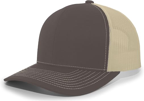 Pacific Headwear Unisex Adult Pacific Headwear Contrast Stitch Trucker Snapback Breathable Mesh Hat Perfect for Running, Adjustable Cap