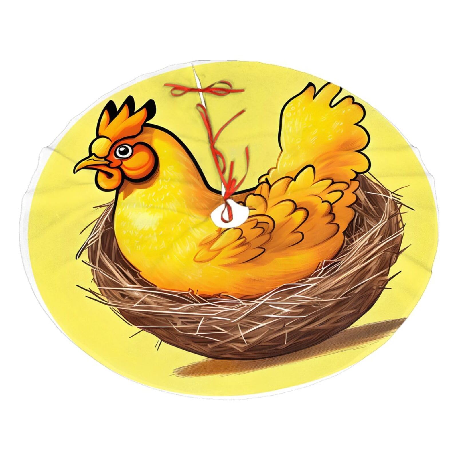 Bird's Nest Golden Chicken30 Christmas Tree Skirt Christmas Plush Tree Skirt Indoor and Outdoor Decoration