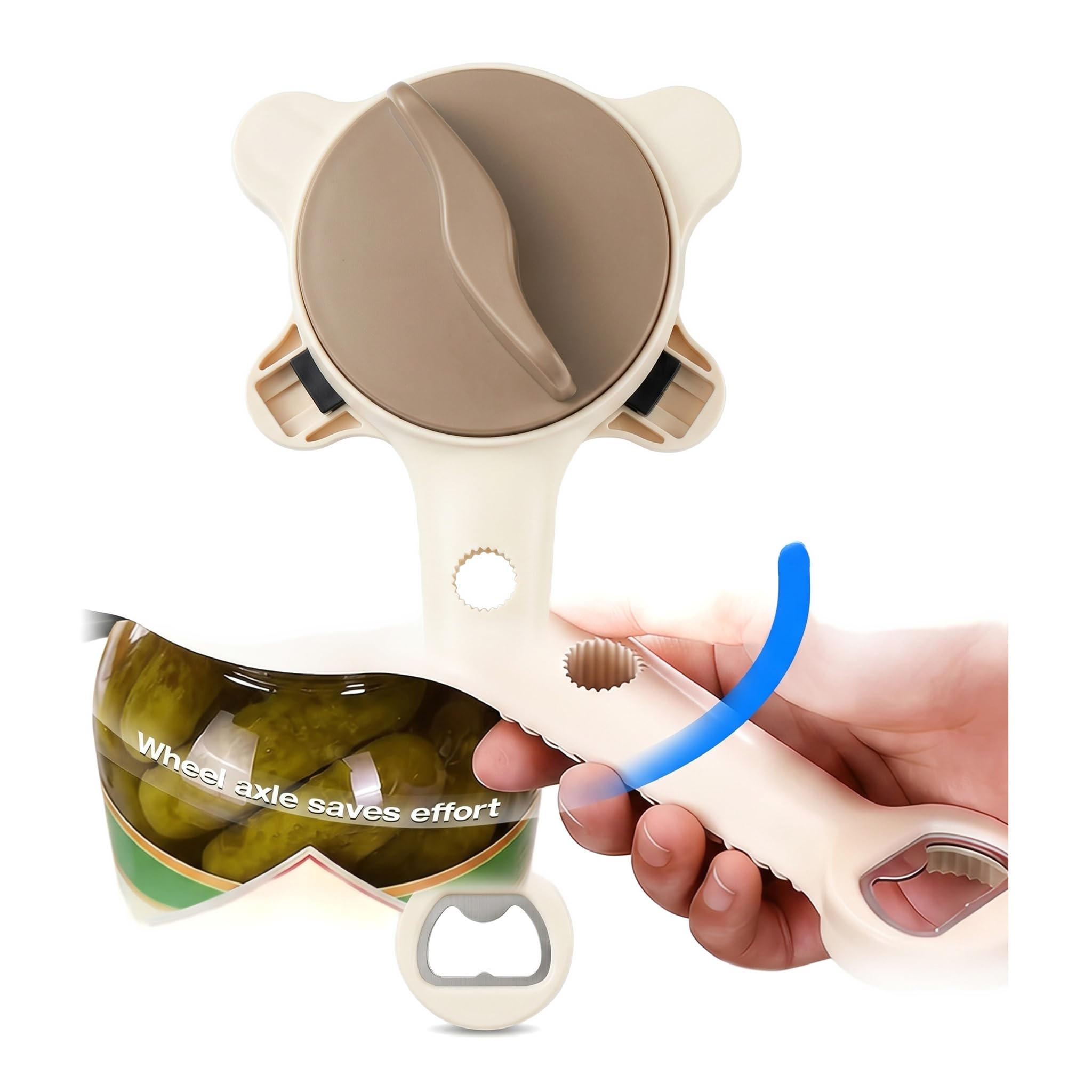 Ouvre-bocal multifonction 4 en 1 en acier inoxydable pour couvercle de bocal