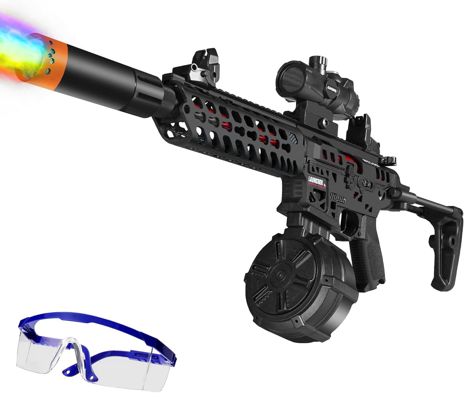 Gel Splatter Ball Blaster - 32 Inch Big Size - LED Tracer - High Speed Semi and Fully Automatic Mode - 7.4V Modular Rechargeable Battery - for Ages 15+