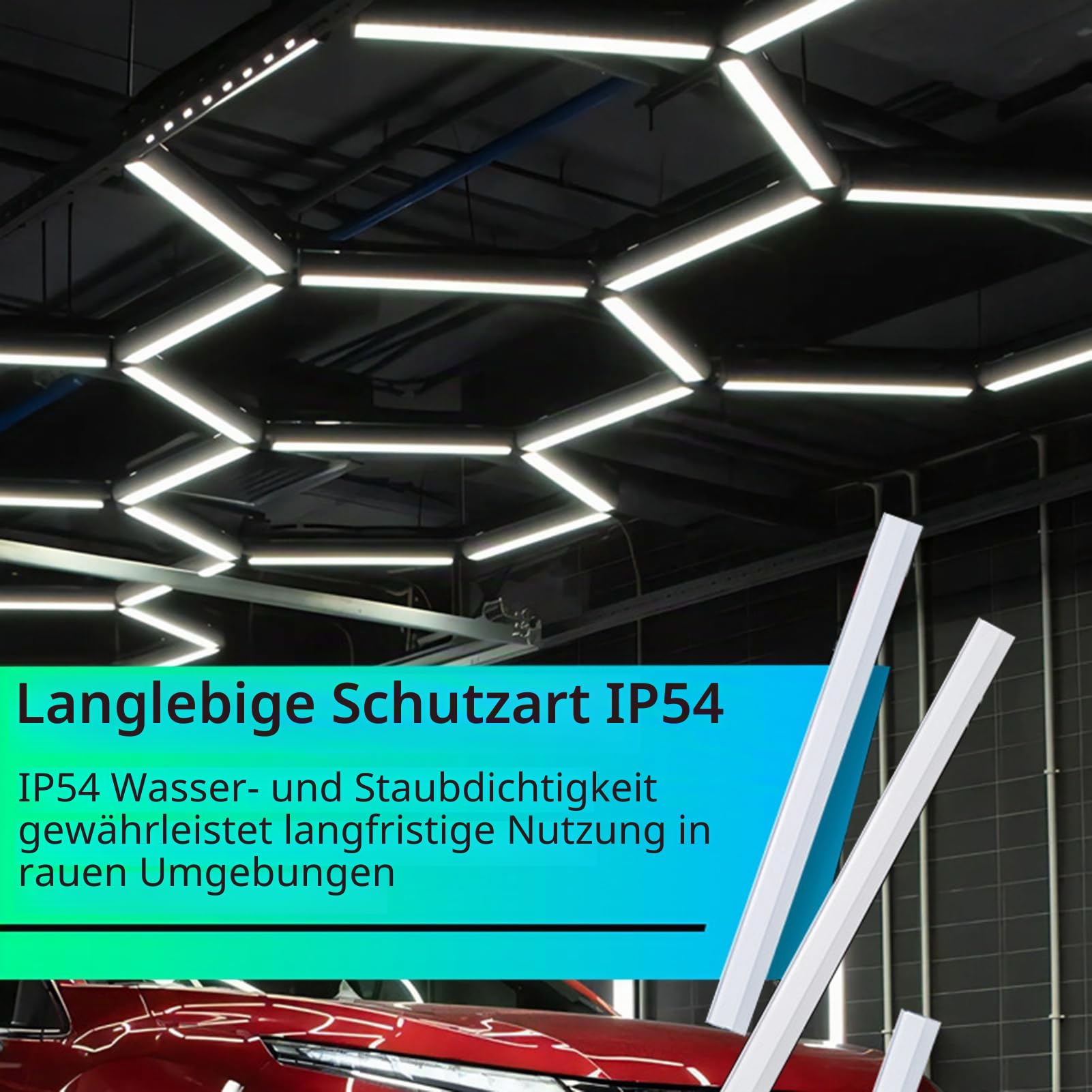 Sechseckige Garagenleuchten 6500K Hexagon LED Garage Light LED Garagenlichter für Autoaufbereitung Garage Werkstatt und Fitnessstudio,A