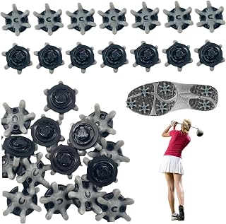 Golf Shoe Spikes 30Pcs 0.87in Golf Spikes Replacement Black and Grey Golf Cleats Long Lasting Golf Spikes for Use on Lawns or Golf Courses,Golf Spikes