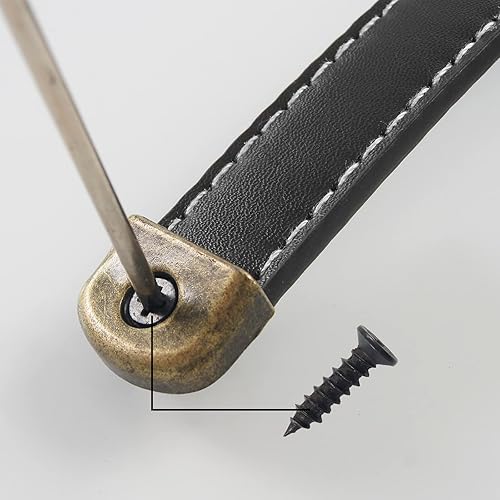 Miniatura 4 de OLAYA Tiradores de equipaje para maleta, manijas de cuero, pomos de gabinete, tiradores de cajón, pomos de puerta, pomos de puerta, 6 piezas de