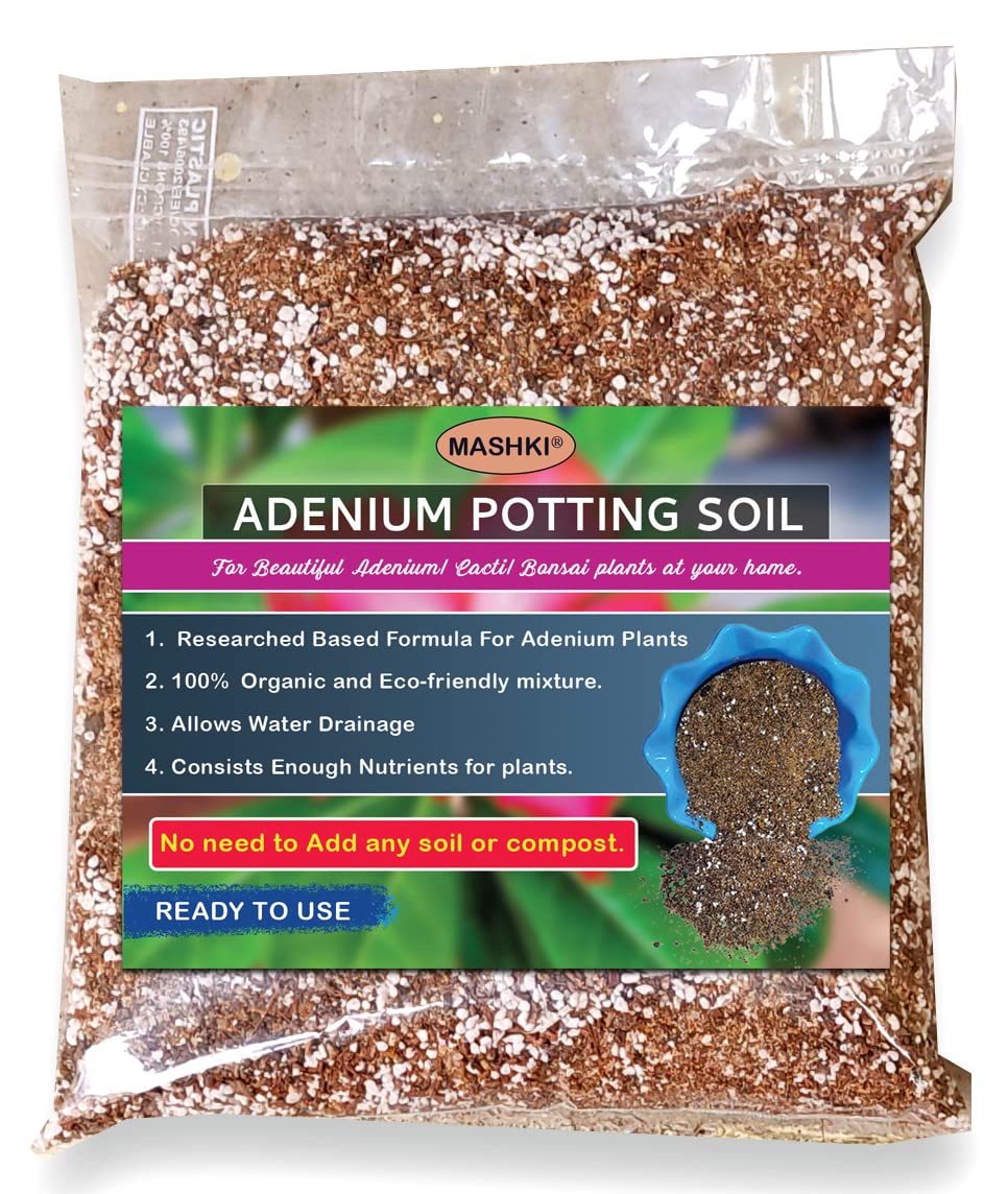 Adenium Soil Mix | Desert Rose, Succulent & Cactus Potting Soil | Well-Aerated, Quick-Drain, Nutrient-Rich Ready to Use Soil for Bonsai and Indoor Outdoor Plants