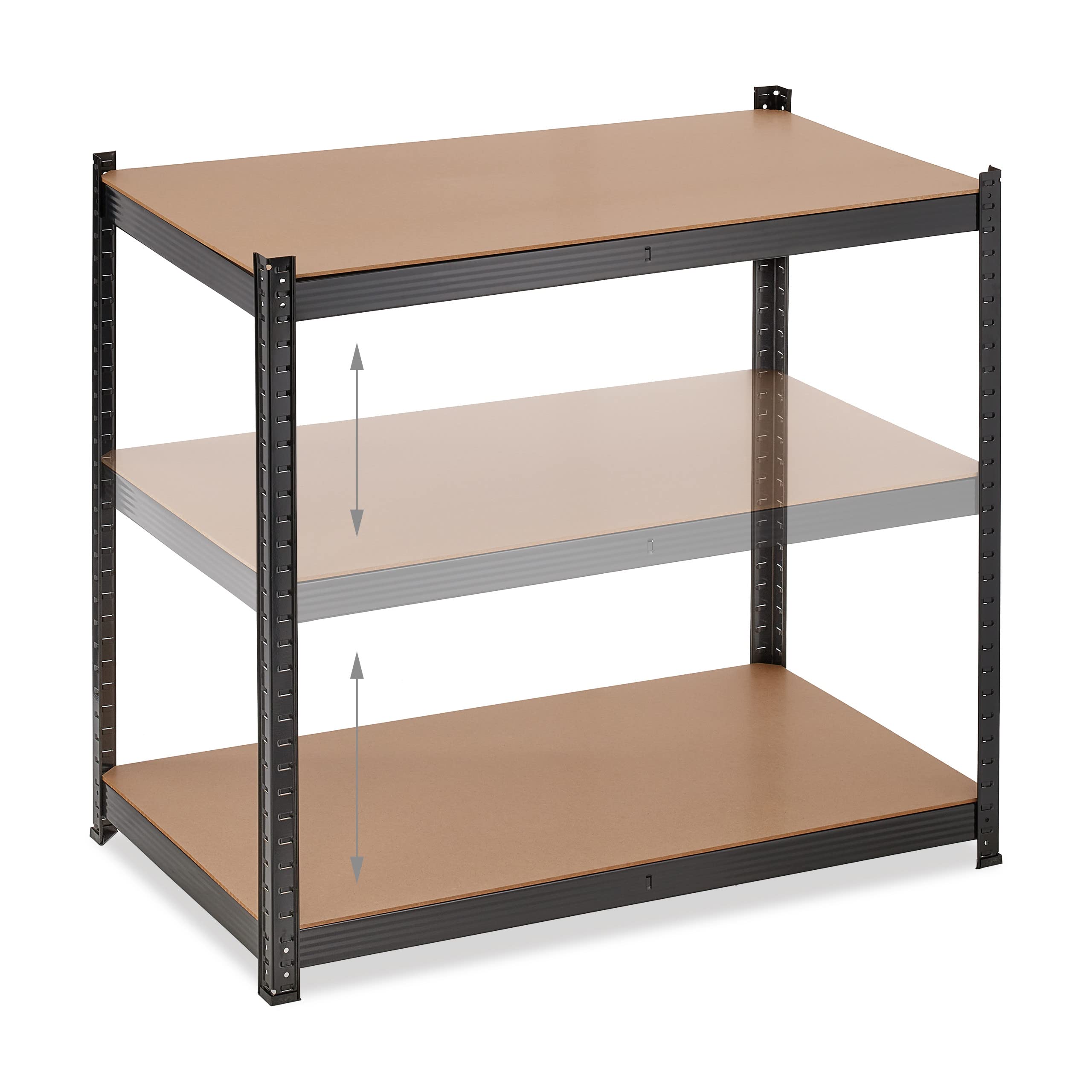 Relaxdays Schwerlastregal, HxBxT: 180x100x60 cm, 5 Böden, Stahl, schwarz | 1250 kg Traglast