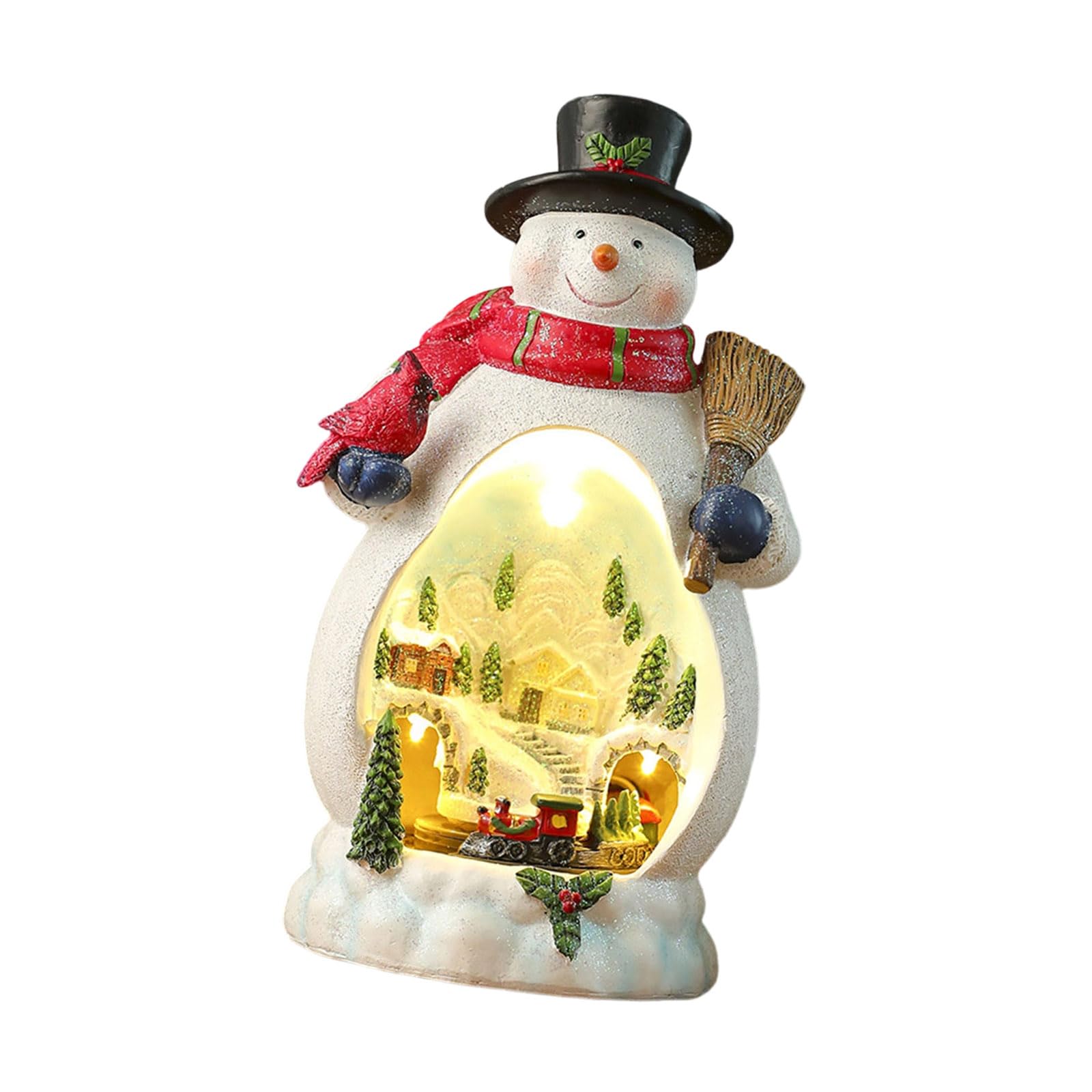 Figurina Cabina Natalizia Scatola Musicale Musica in Resina con Treno Rotante per la Decorazione Domestica Musica Regalo Compleanno
