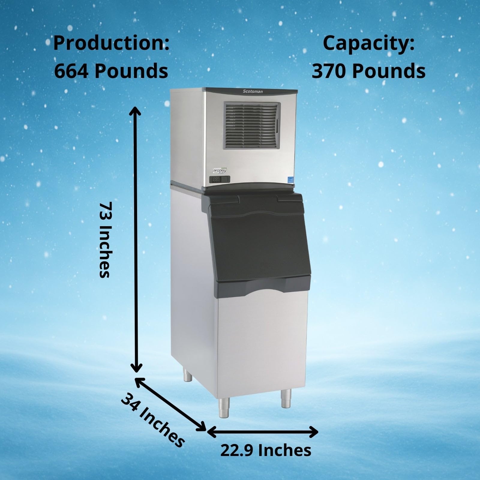 Scotsman Prodigy Plus Nugget 22" Ice Maker - 664 Lb/Day, 370 Lb Storage Bin on Fridge.com - View 3