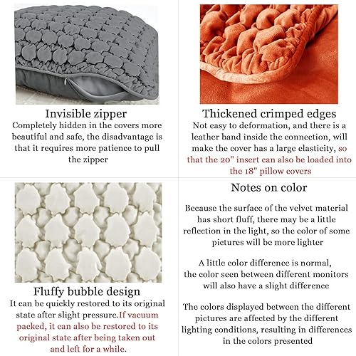 Vista 119 de Juego de 2 fundas de almohada bohemias de 18 x 18 pulgadas, fundas de almohada decorativas de estilo rural de terciopelo, fundas de cojín cuadradas