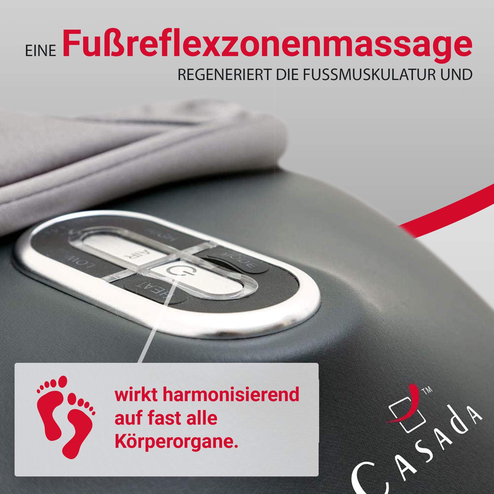 Casada FootInn II Fußmassagegerät mit Wärme, Airbags und Massagerollern, entspannende Fußmassage bis an die Fersen, inklusive Fernbedienung