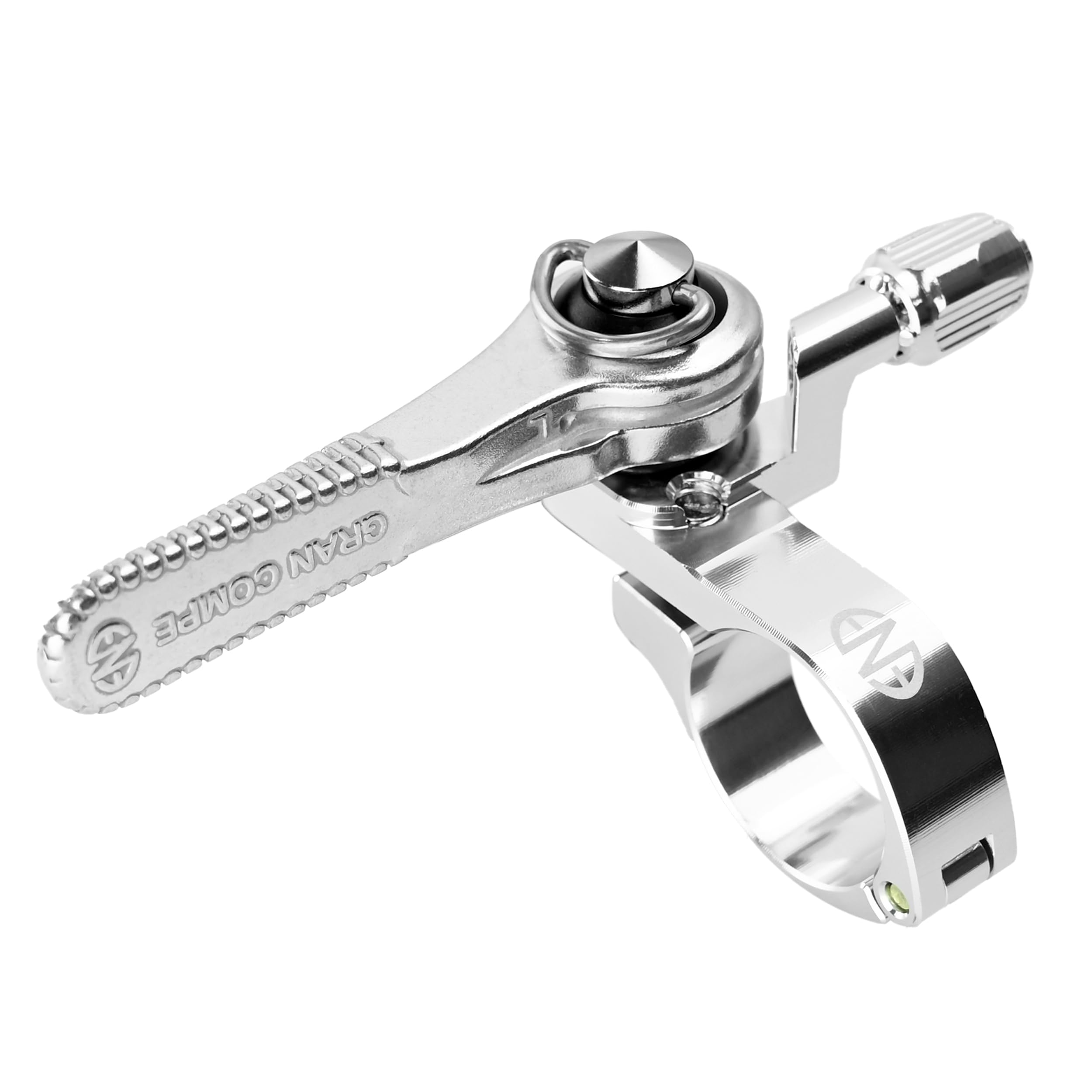 DIA-COMPE ENE CICLO Thumb Shifter Set - 2/3x Anteriore & 8/9/10-Spd Posteriore, Argento, con Zeoss Sticker, DP3174-S-ZEO