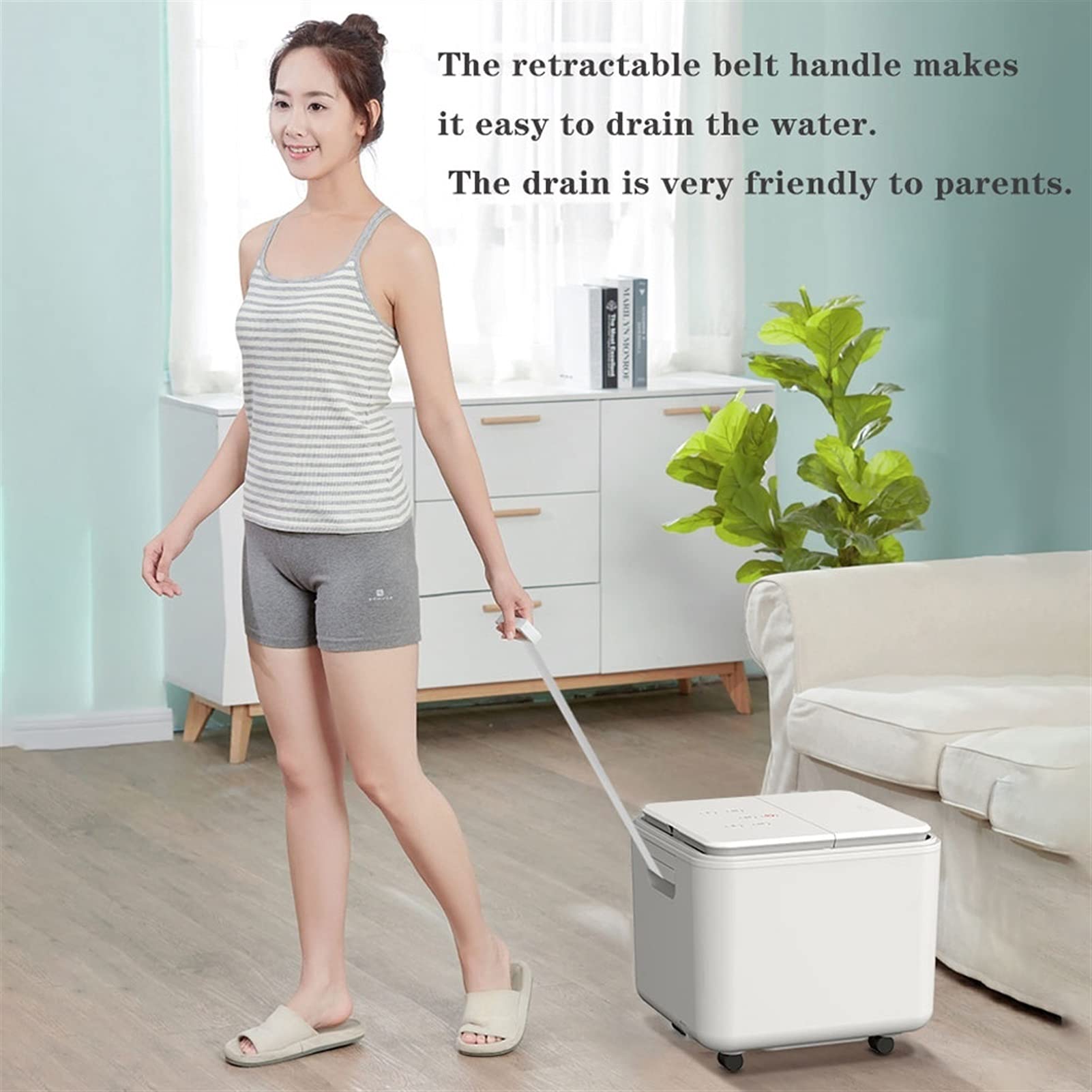 Massaggiatore per pediluvio Foot Spa con tecnologia di pressurizzazione da surf fantasia e impugnatura per cintura, piastra di massaggio rimovibile a temperatura regolabile per alleviare la pression