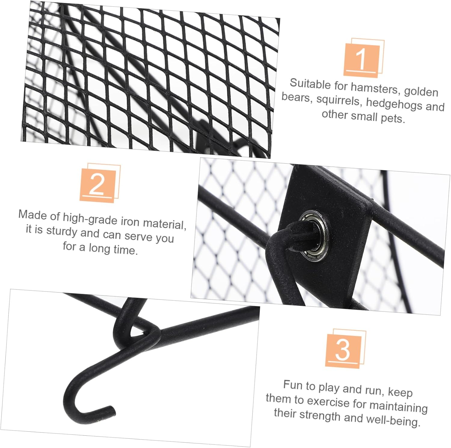 Milisten Silent Hamster Exercise Wheel for Small Animals Durable Iron Running with Smooth Edges for Hedgehogs Gerbils Ferrets and Dwarf Hamsters Comfortable Fitness Companion
