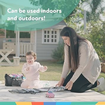 Nuby Reversible Baby Floor Mat, 77 x 58 - Foldable and Lightweight Baby Play Mat for Floor - Easy Storage and Travel - Safari