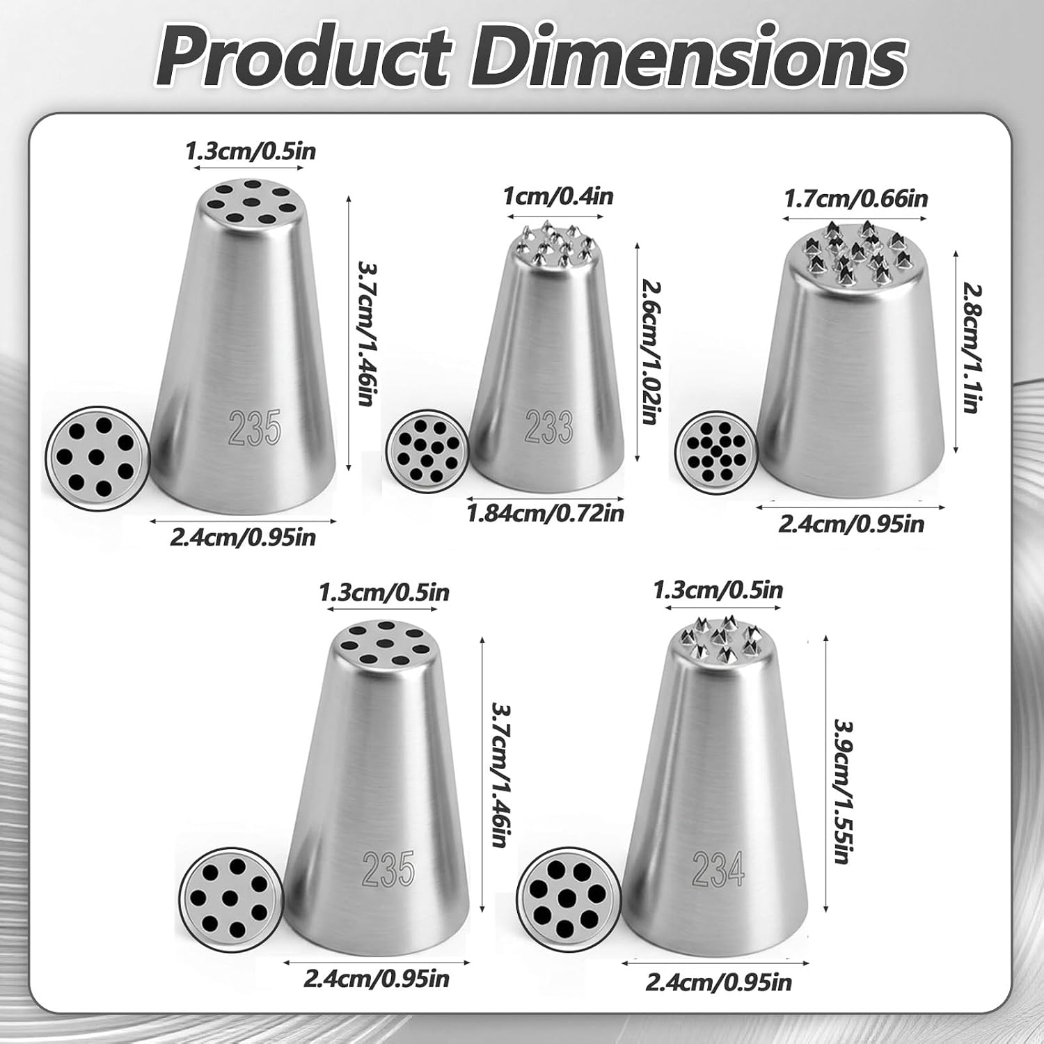 5Pcs Grass Piping Tip, Grass Tip for Cake Decorating Cupcakes & DIY Baking Supplies