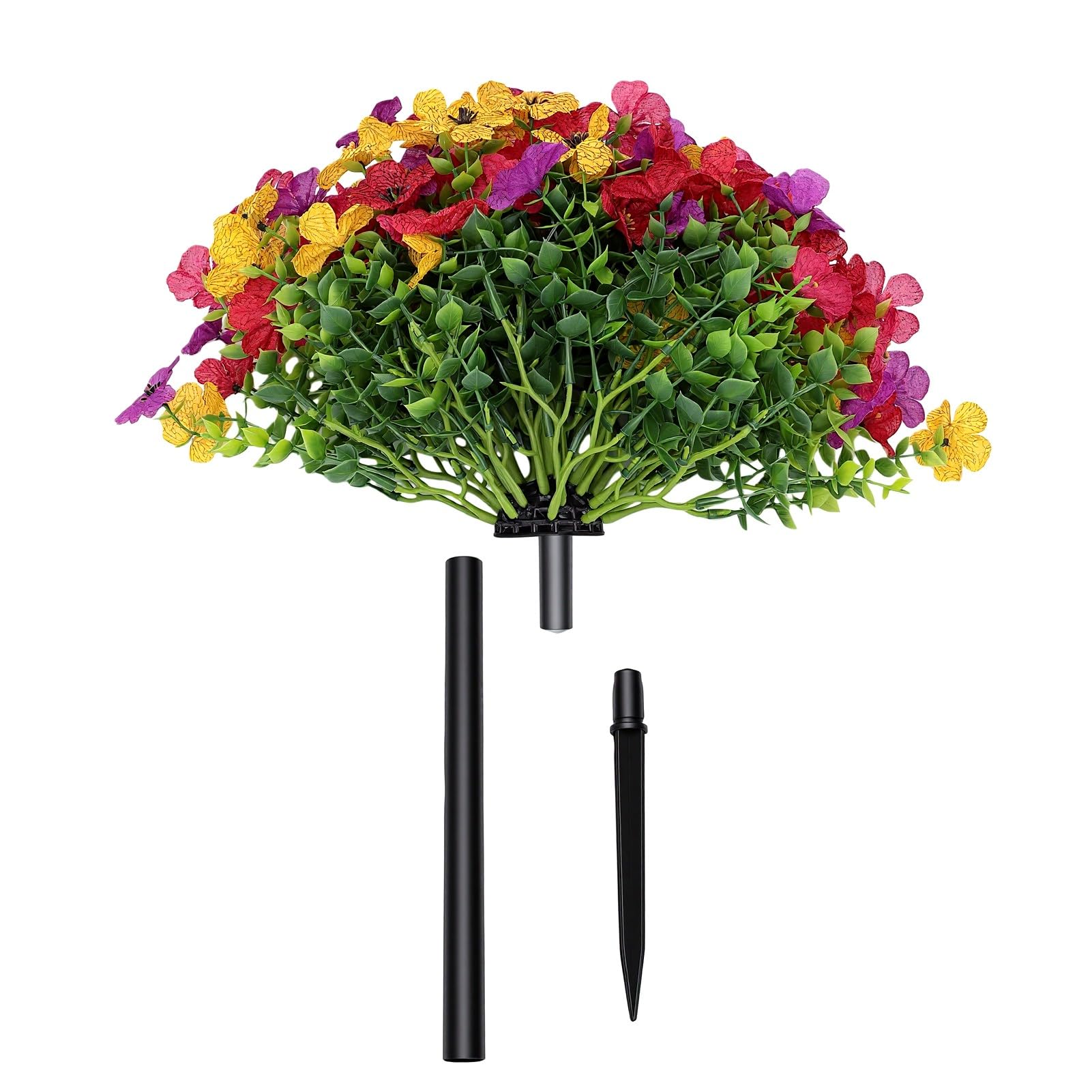 Fleurs violettes artificielles Brrnoo tiges eucalyptus en soie 60cm