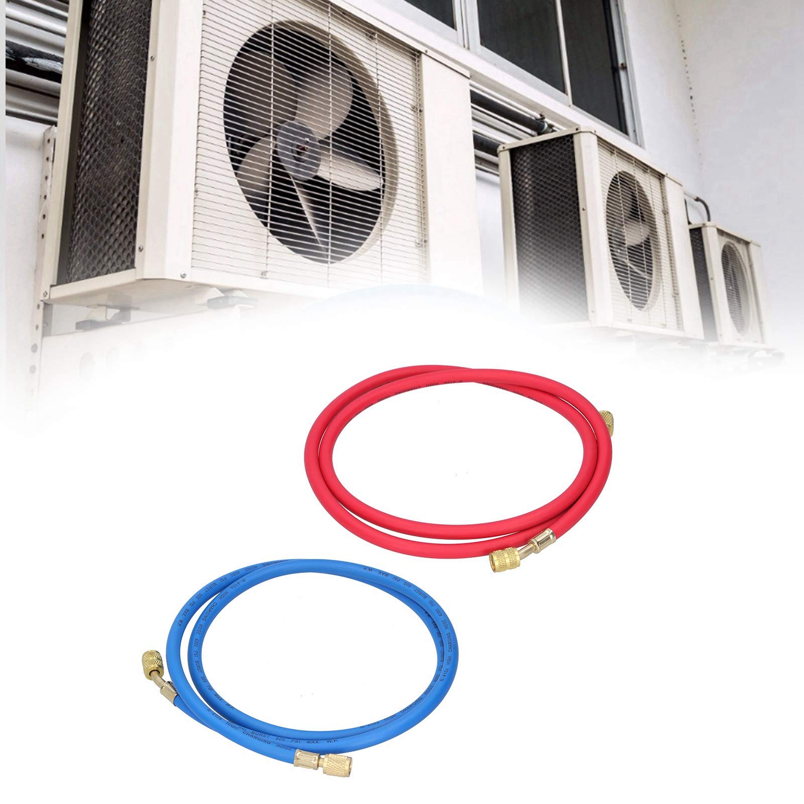 Tuyau de Réfrigérant, Tube d'Ajout de Fluorure, Outil de Réparation de Climatisation de Voiture, Tuyaux de Réfrigérant (1.5m pour R410, 2pc)