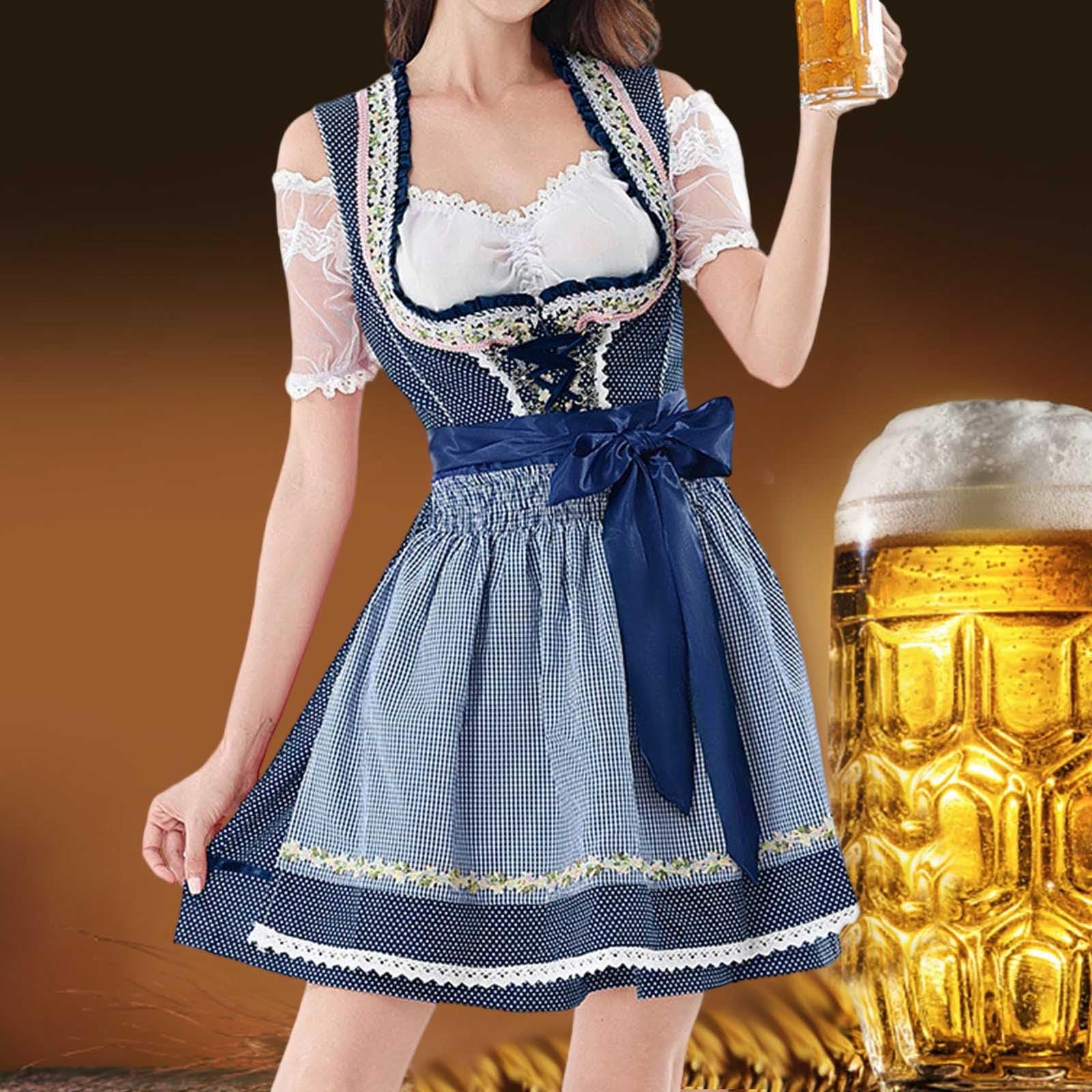 Dirndl Für Damen Schürze Samt 3 Teilig Midi Dirndlkleid 'Dirndl Samtdirndl Lang Kurz Oktoberfest Outfit Diensl Trachtenkleid Große Größen Stretch Grosse Grössen Set Komplett