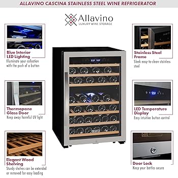 ●Nuwine Wine Enthusiast 15.75-in W 18-Bottle Capacity Black Dual