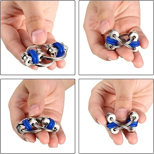 Miniatura 3 de Juguete para ansiedad Flippy Chain Stress Anxiety Relief Chain ADHD y ADD, juguete de cadena de bicicleta para adultos y adolescentes (paquete de 3)