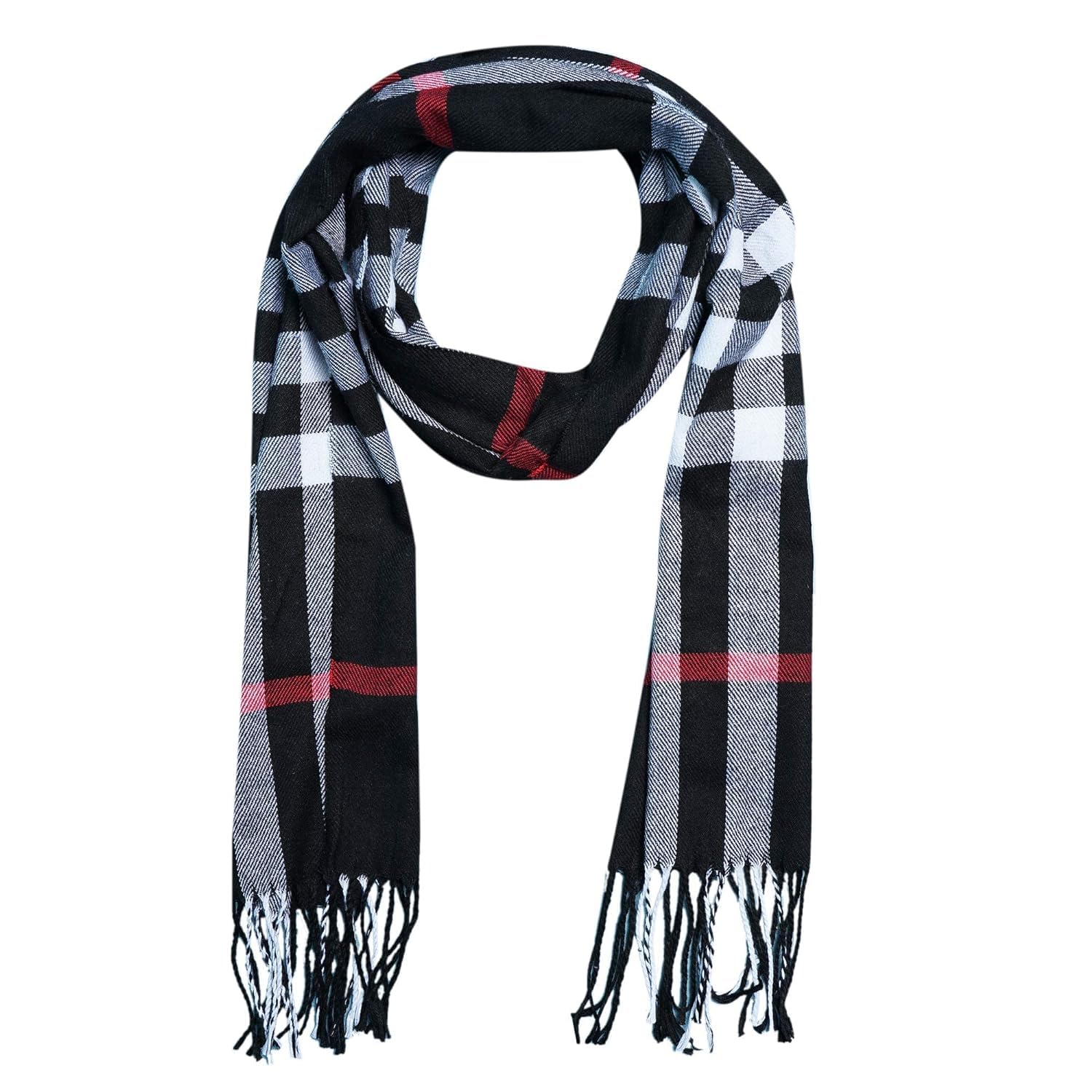 Unisex Winter Pashmina Checkered Muffler pm-04 (Black_Free Size) (Pack of 1)-image-9