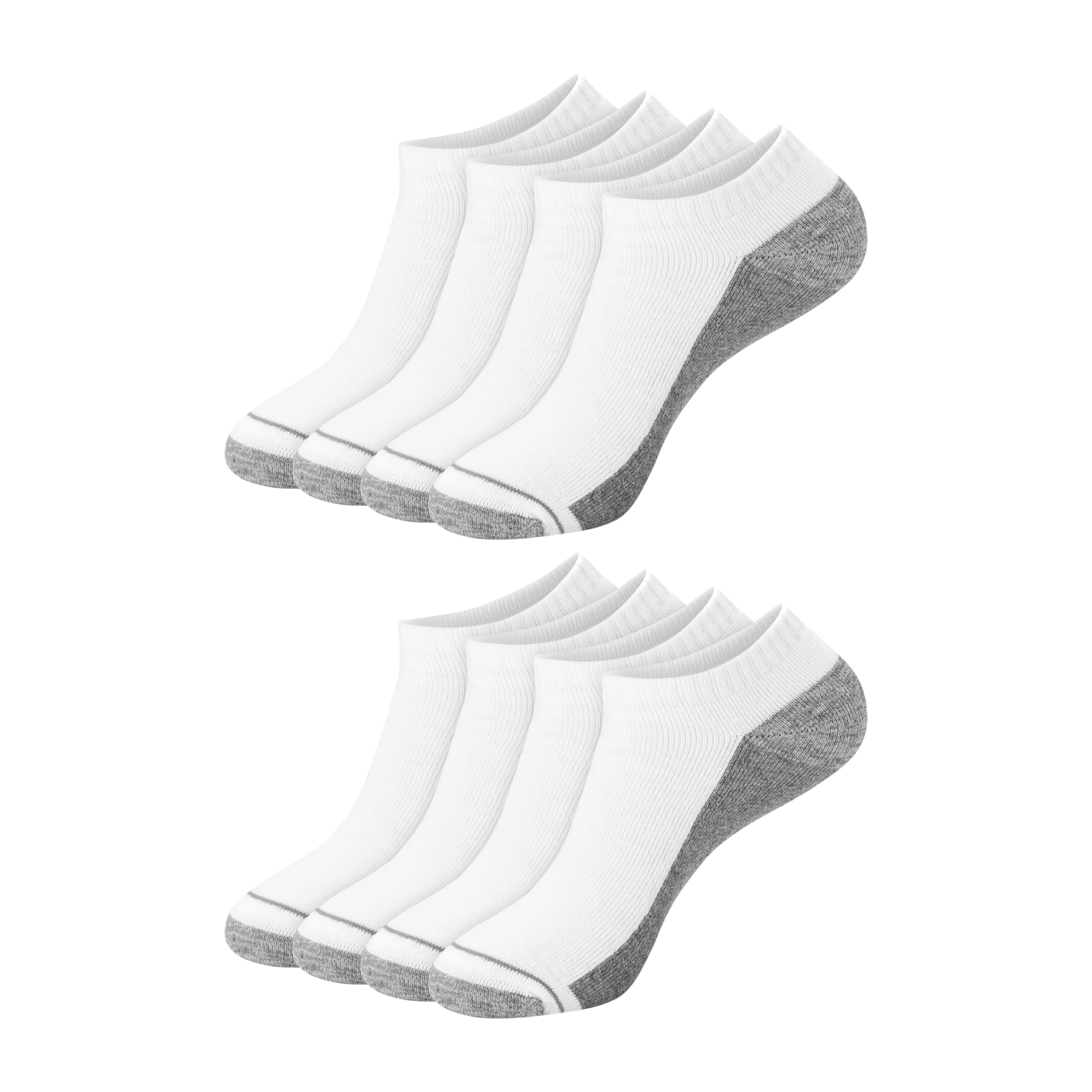 Hanes Men’s Max Cushion Low Cut Socks, 6, 8, and 12 Pair Pack, White and Black