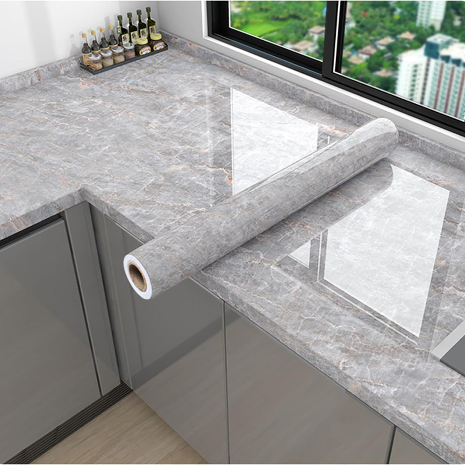 Vinilo Adhesivo Decorativo Efecto MáRmol,Autoadhesivo Impermeable Decorativo para Cocina Marmol,No Se Despega FáCilmente,para Mesas,Encimeras,Muebles Y Superficies Lisas