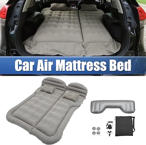 Miniatura 2 de X AUTOHAUX Colchón inflable de aire para coche, SUV, cojín de cama de campamento, almohada engrosada, colchón de PVC con bomba de aire eléctrica,