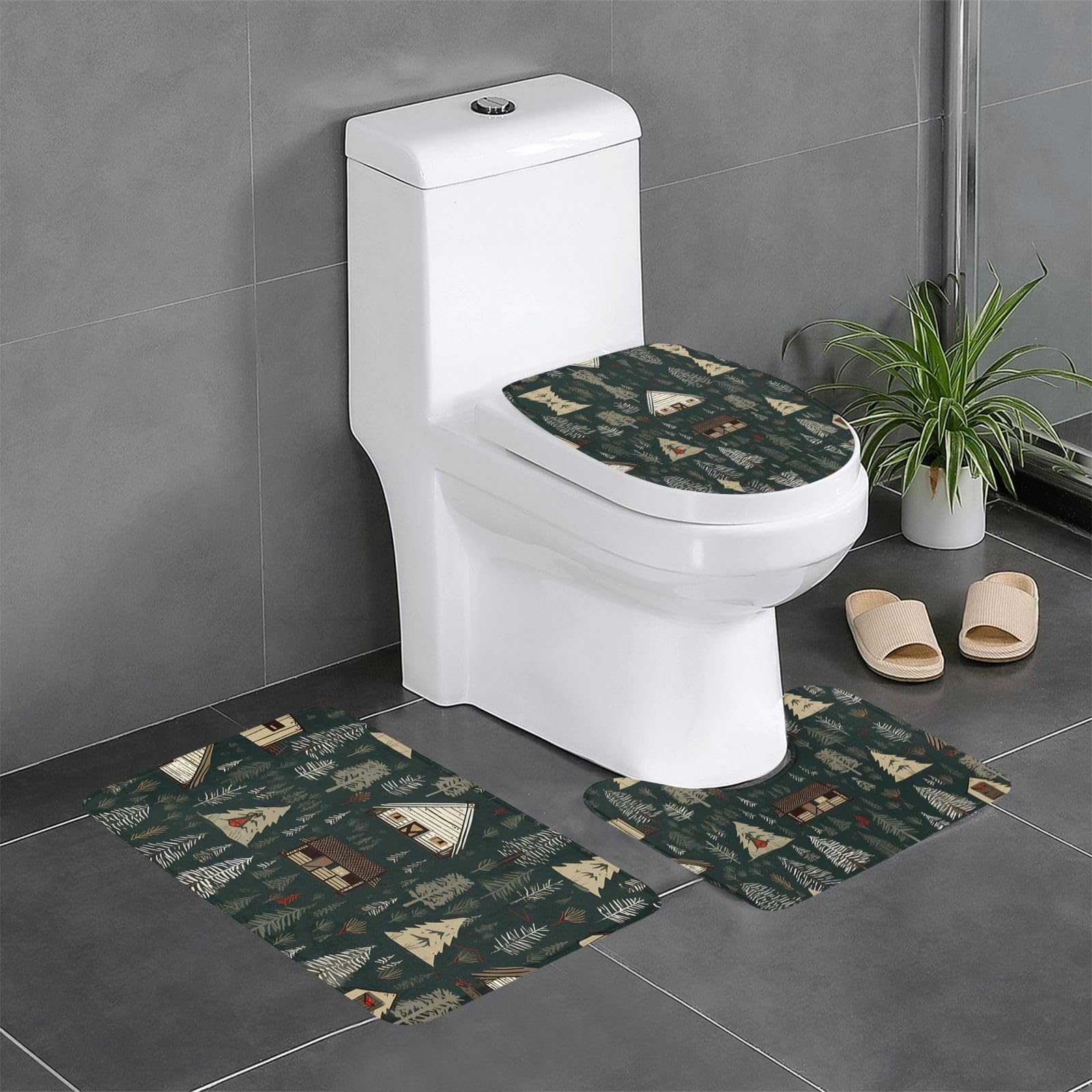 Tapis de salle de bain antidérapant Rustic Lodge absorbant et sécurisé pour vos sols
