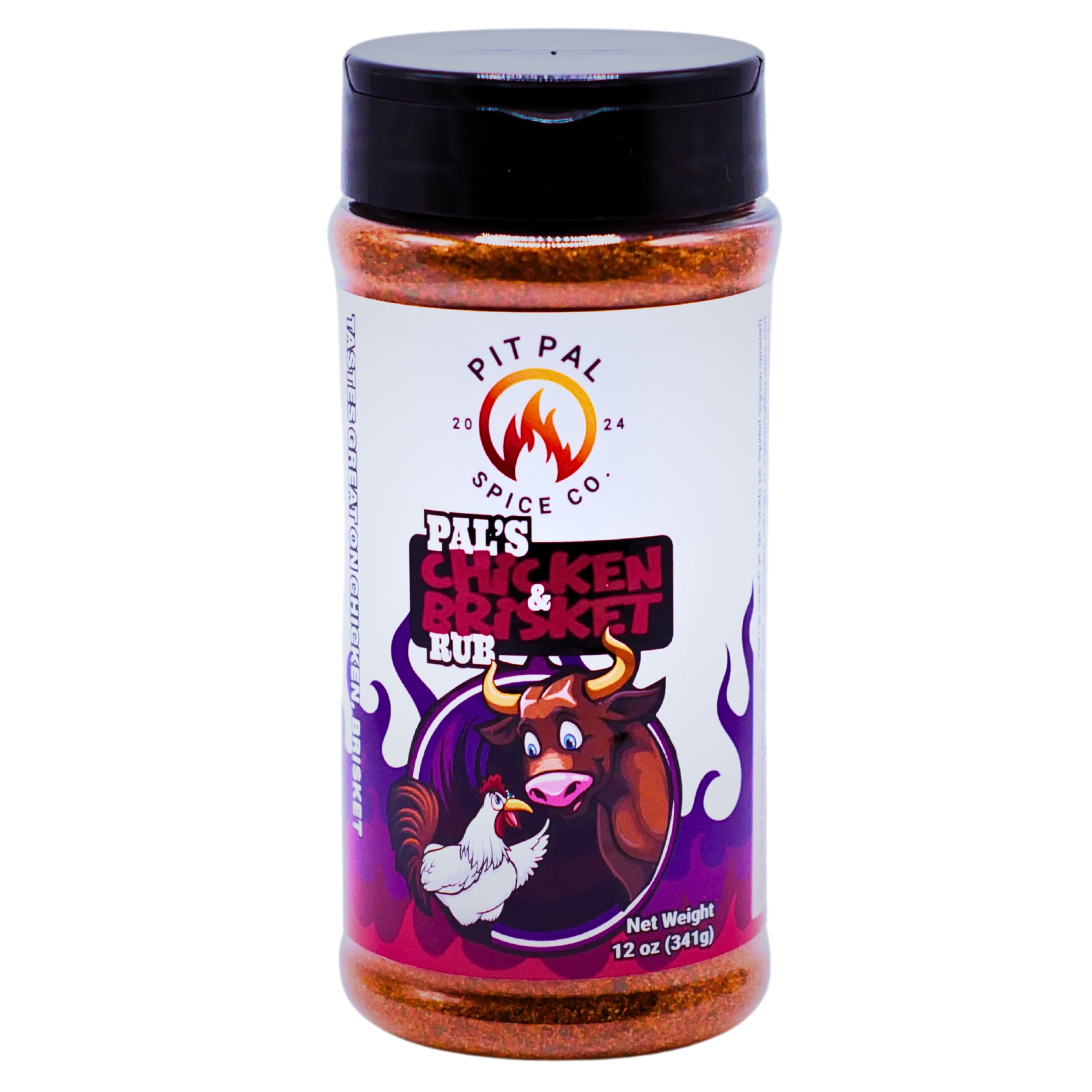 Pit Pal's Chicken and Brisket Rub | BBQ Seasoning for Smoking and Grilling | Tastes Great on Chicken, Beef and Pork | Burst of Chili Heat, Paprika,