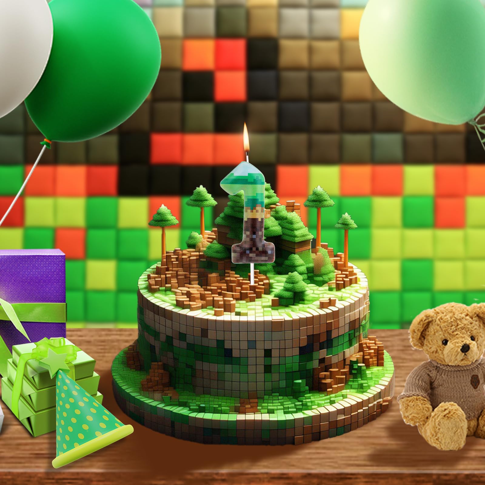 Pixel-Geburtstagskerze – Bastelnummer 0, Ca. 7,4 X 3,3 Cm, Für Kuchen-Deko & Pixel-Partys