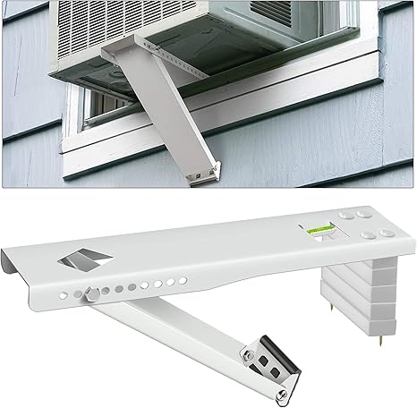 Amazon Com Window Air Conditioner Support Bracket Relieves Weight Stress On The Window Frame A C Safe Support Bracket Installs From Inside The House Built In Bubble Level Window Ac Mount Bracket Up To 165lbs