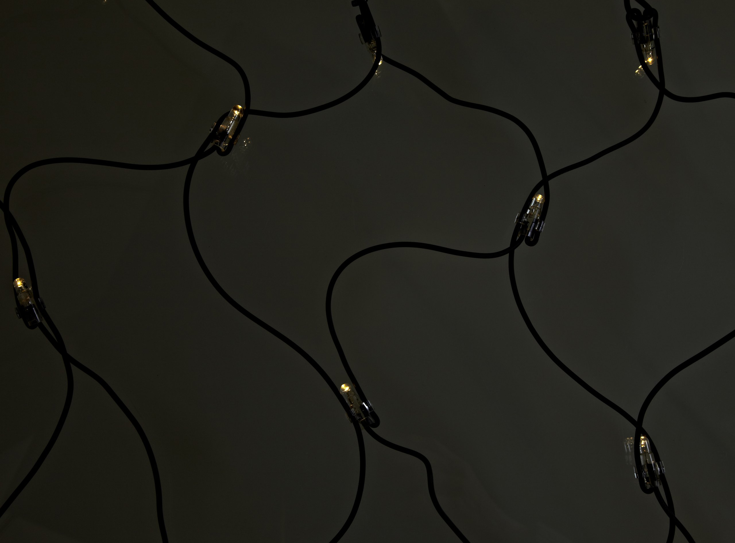 LED Lichternetz 3x3 m für LED-Beleuchtungs-System von Star Trading, Netz Lichterkette schwarz für außen, 192 LEDs warmweiß, IP44