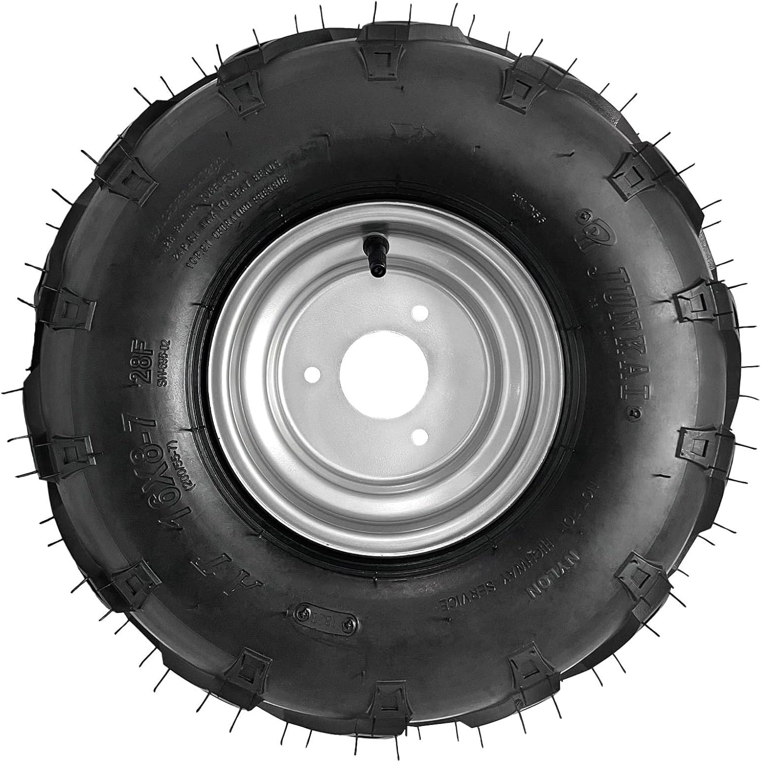 4-Pack 16x8-7 ATV Tire & Rim Set 7-Inch 3-Stud Wheels for Go Kart, Quad, UTV, Mini Bike, Drift Trike, Lawn Mower, Dune Buggy, 110cc–150cc Off-Road Vehicles