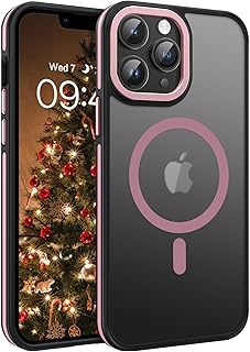 Domaver - Carcasa magnética para iPhone 13 Pro compatible con MagSafe Case Protection Militar, funda protectora ultrafina antideslizante para iPhone 13 Pro, color rosa