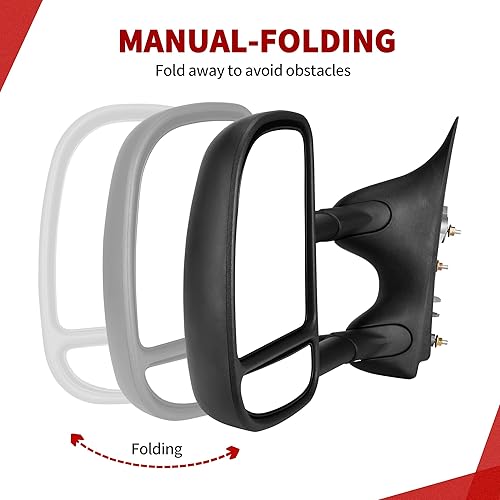 Miniatura 3 de YITAMOTOR Espejos de remolque compatibles con Ford F250 F350 F450 F550 Super Duty 1999-2016, Ford Excursion 2001-2005, juego de pares ajustables