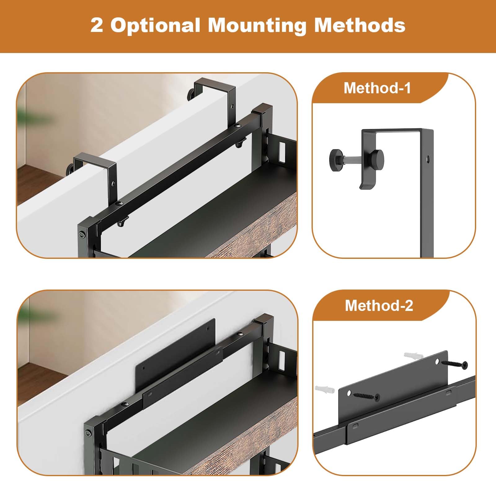Garvee Estante Organizador metálico 8 Niveles para Puerta – Cestas Ajustables y Colgantes, Altura Regulable, sin Taladro – Ideal para Cocina, despensa, Armario y baño – Instalación fácil – Color