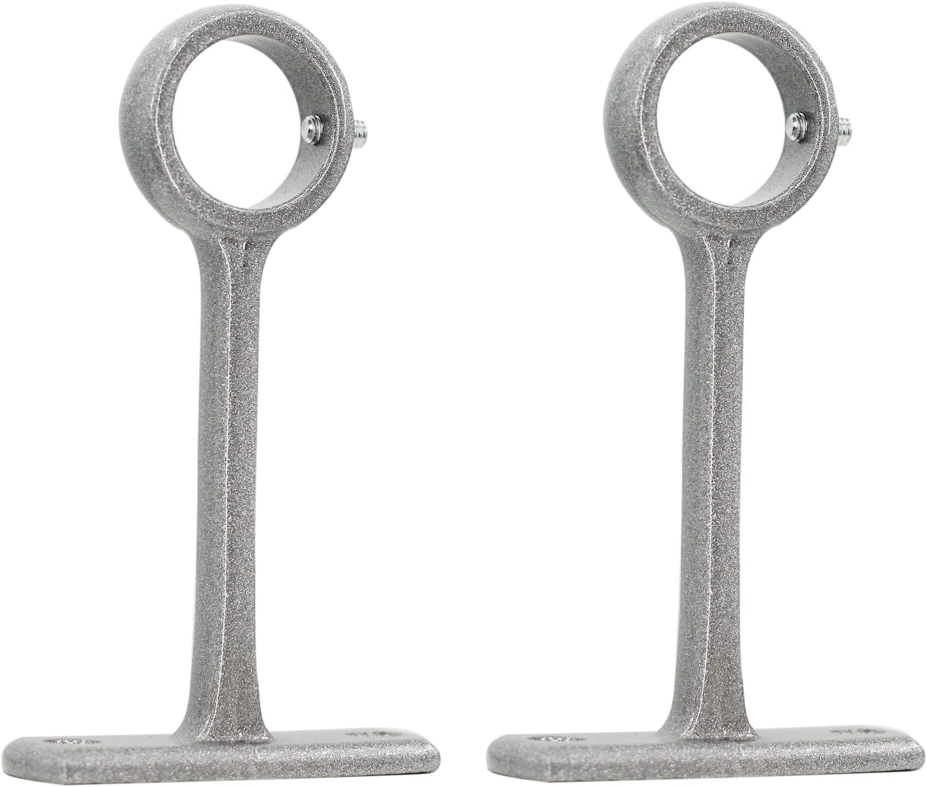Curtain Rod Bracket Set of 2 Curtain Rod Holder Single Hole Curtain Rod Hooks for Wall Heavy Duty Curtain Drapery Rods (Silver)