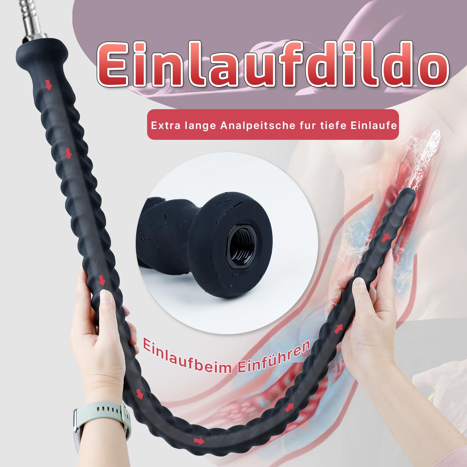 100cm Weiche Spiral Analdusche für Analverkehr SM Silikon Einlauf Sauber Analdildo Anal Dildo Hohl Butt Plug Snake Extrem Analspielzeuge Erotisches Sexspielzeug Für Frauen Männer Paare (S)