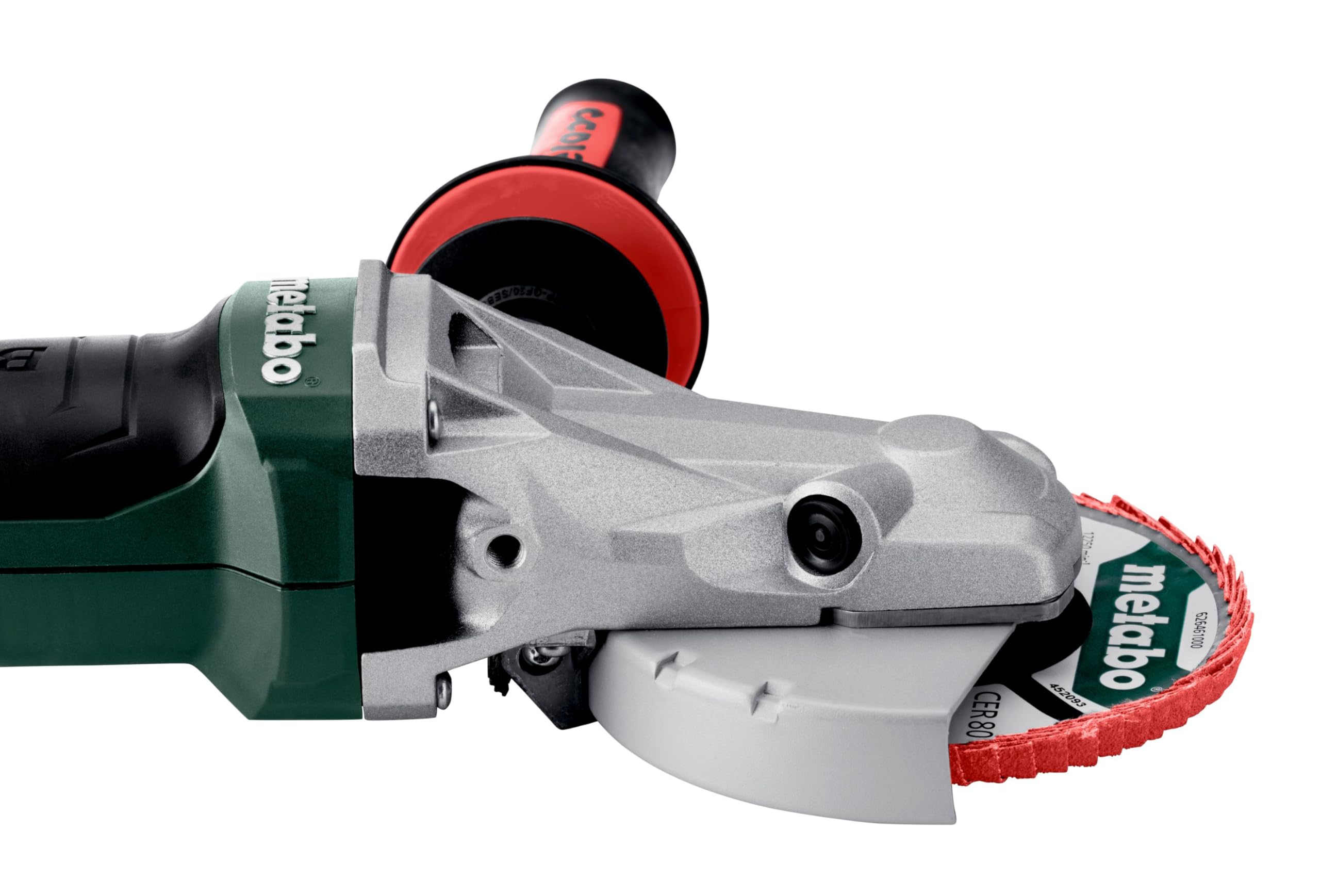 metabo WVBF 18 LTX BL 15-125 Quick, Amoladora de Cabeza Plana 18V, 125 mm | Sin batería ni cargador, motor sin escobillas 1500W, para ángulos de 43°, en metaBOX, compatible con sistema CAS de 18 V