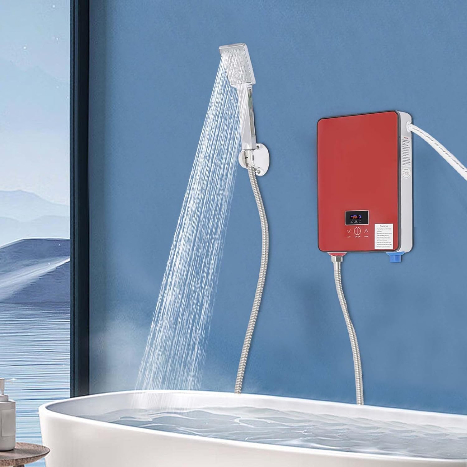 SHZICMY Tankless Water Heater in use with shower