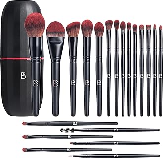 BS-MALL Makeup Brushes Set Professional Foundation Powder Concealers Eye shadows Blush Synthetic Makeup Brushes with Black case 20 Pcs