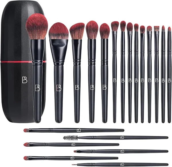 BS-MALL Makeup Brushes Set Professional – 20Pcs Premium Synthetic Foundation Powder Concealers Eye shadows Blush Makeup Brushes with Black case