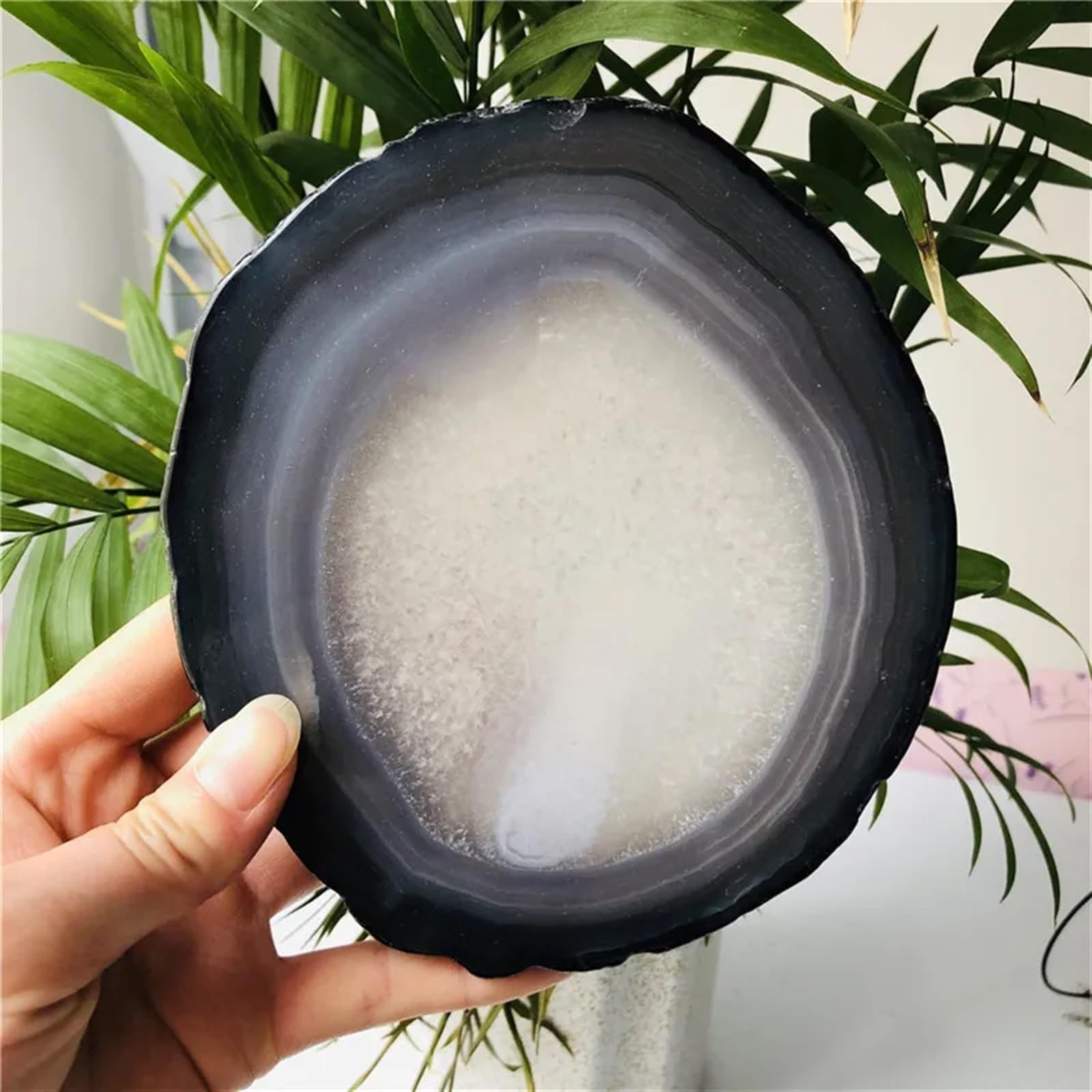 Ágata de cinta natural para meditación y centro de mesa zen 1