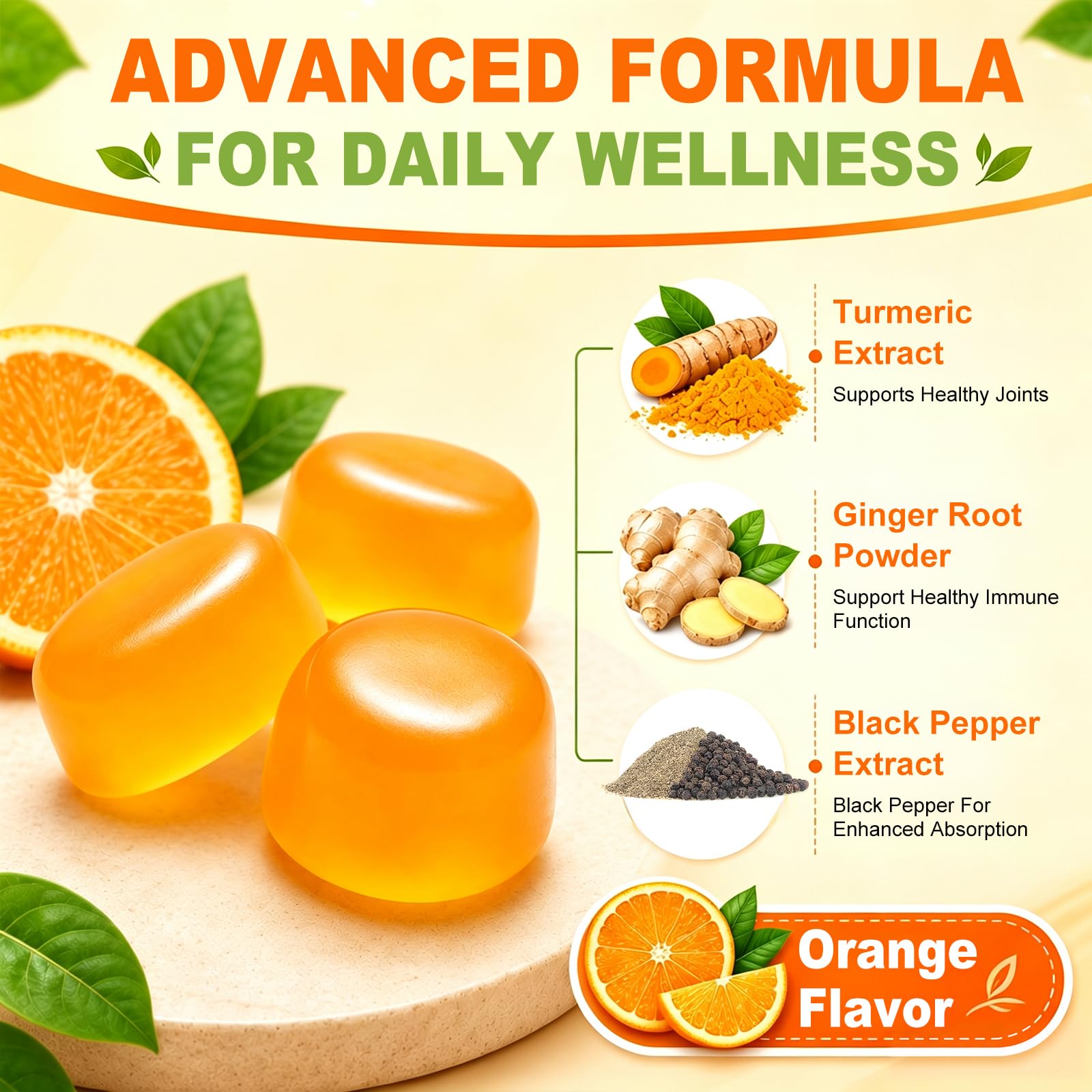 Turmeric and Ginger Gummies 90 Count with Black Pepper for High Absorption — Amazon image 5