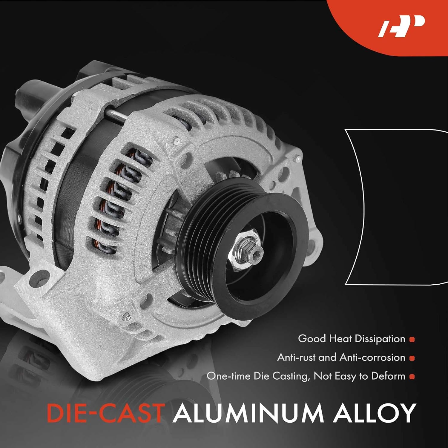 A-Premium Alternator Compatible with Chevrolet Impala 2006 2009-2011, Monte Carlo 2006, 12V 150A 6-Groove Pulley Clockwise